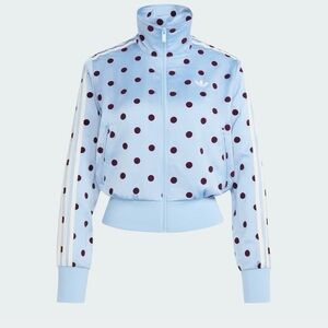Exclusive!!!!!!Adidas Women's Light Blue Polka Dot Bomber Jacket